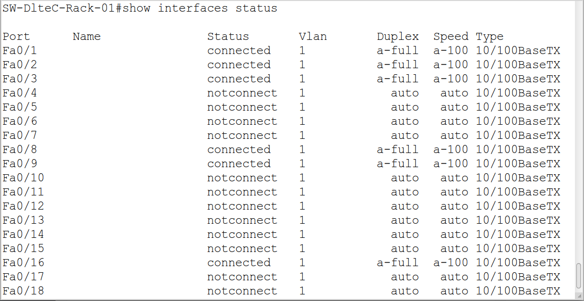 switch cisco show-int-status