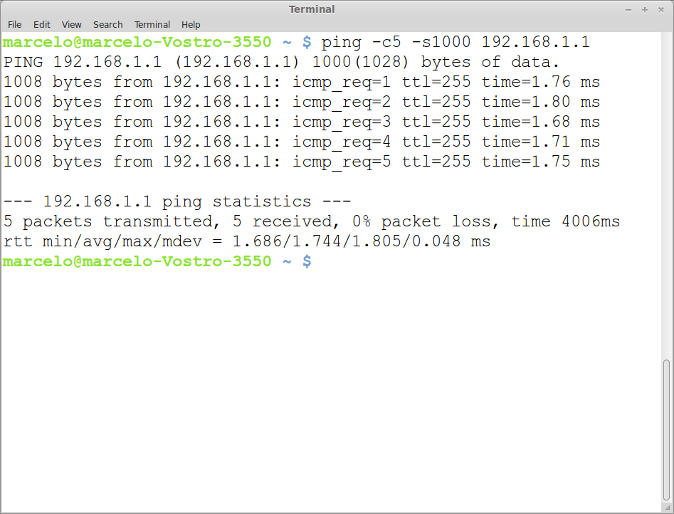 ICMP - Teste de ping Linux