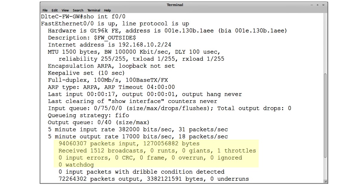 CCNA Show Interfaces